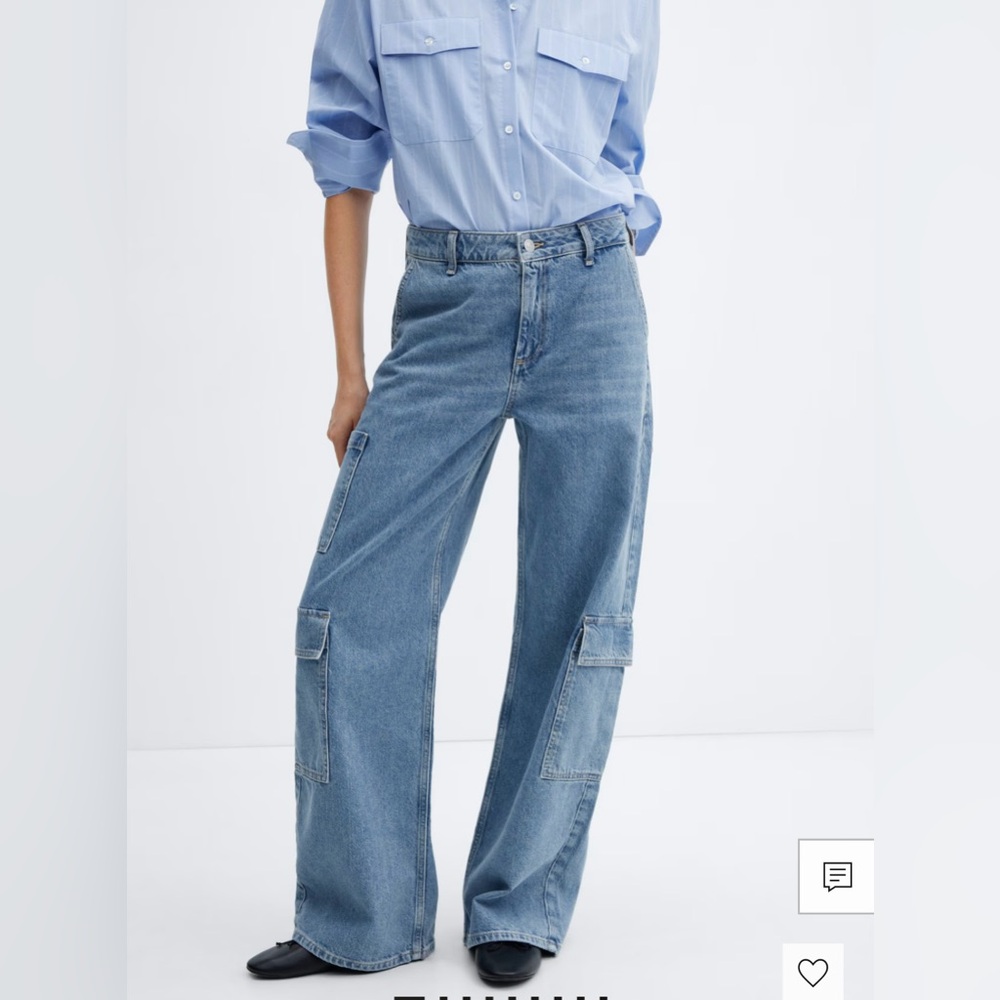Mango straight leg cargo jeans size 2